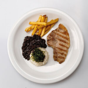 Kit 24 Pratos Rasos Germer Iguaçu 25cm Porcelana Branca Reforçada Restaurante
