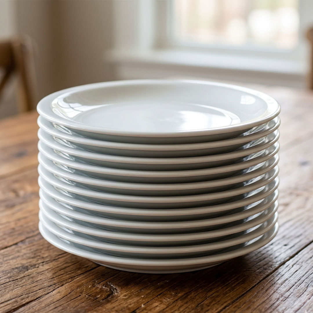 Kit 24 Pratos Rasos Germer Iguaçu 25cm Porcelana Branca Reforçada Restaurante