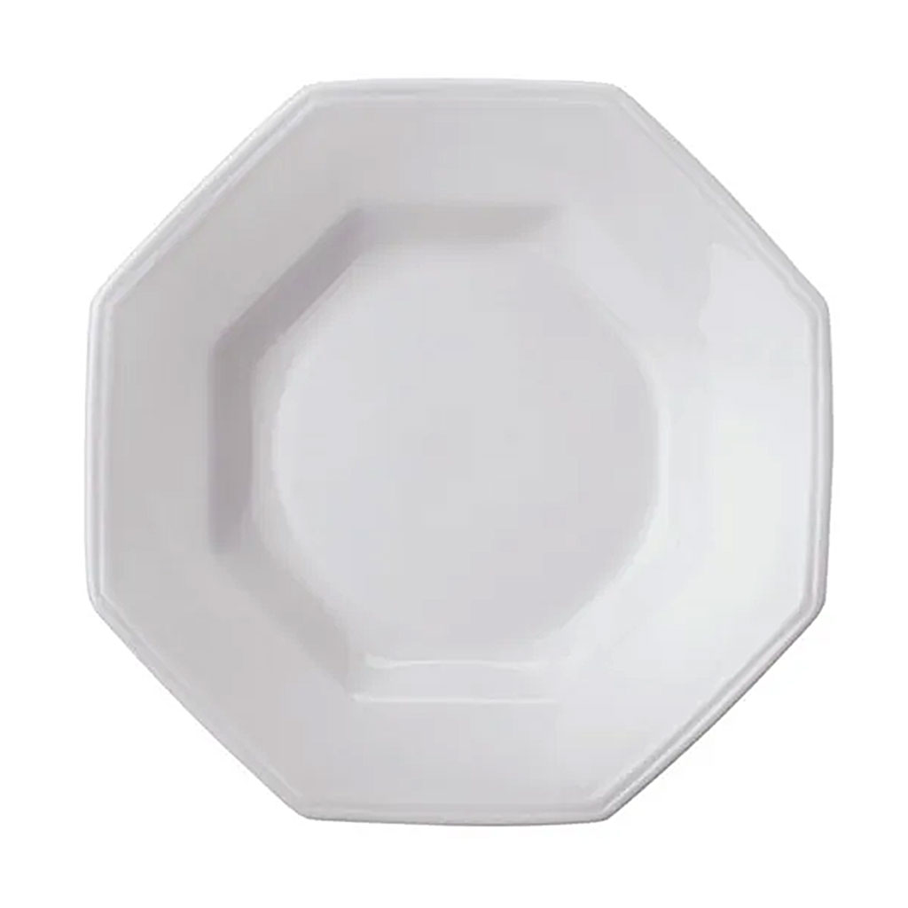Kit 24 Pratos Fundos Porcelana Branca Octogonal 23cm Schmidt Prisma Reforçada Restaurante