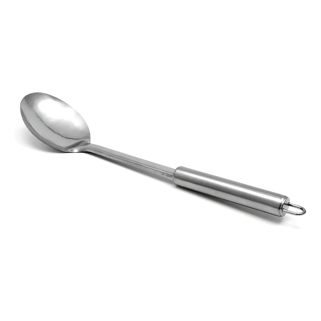 Kit Colher de Arroz Inox Profissional Geral Industrial Tuboline Aço Linha Gourmet Resistete Alta Durabilidade