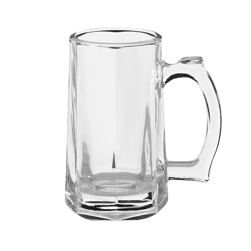 Jogo Canecas de Vidro Chopp Zero Grau 380ml Kit Copos Resistente para Cerveja e Vitamina